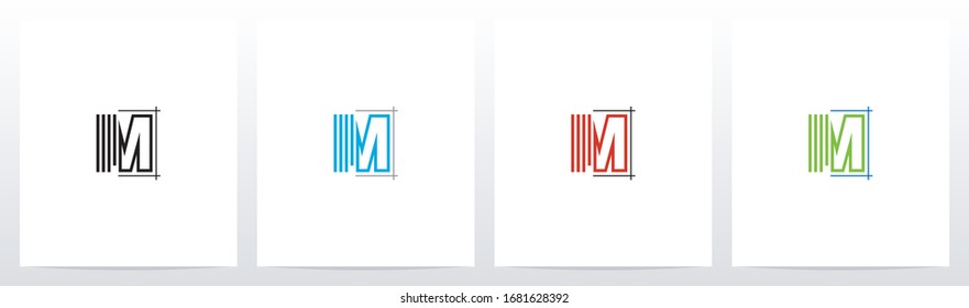  Blueprint Architecture Style Letter Logo Design M