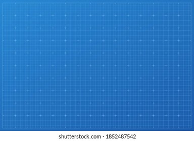 Blueprint background. Blue paper print with white grid pattern vector illustration. Drawing sheet for architecture or measure in engineering, technology or business. Modern graphic project. svg