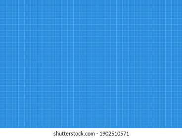 Blueprint background, graph paper, vector blue print, pattern grid