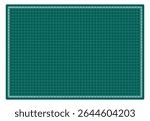 Blueprint background. Green cutting mat with grid lines and numeric measurements. Technical backdrop for blueprint, architecture, engineering, or drafting projects. Realistic vector illustration.