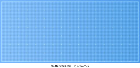 Blueprint background vector illustration. Blank grid paper sheet for technology and architecture projects