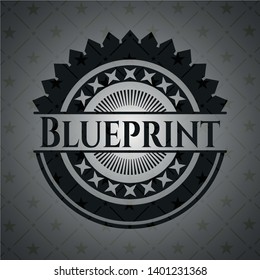 Blueprint black emblem. Vector Illustration. Detailed.