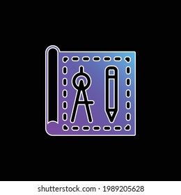 Blueprint blue gradient vector icon