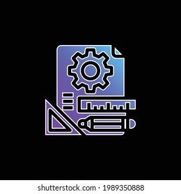 Blueprint blue gradient vector icon