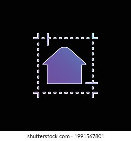 Icono de vector de gradiente azul de huella azul