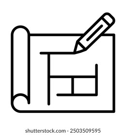 Blueprint Build icon line vector illustration