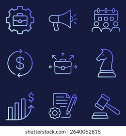 Blueprint of Business Growth Strategy. Icon symbol illustration