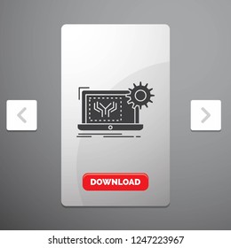Blueprint, circuit, electronics, engineering, hardware Glyph Icon in Carousal Pagination Slider Design & Red Download Button