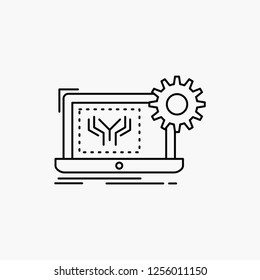 Blueprint, circuit, electronics, engineering, hardware Line Icon. Vector isolated illustration