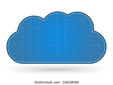 Blueprint cloud, vector eps10 illustration