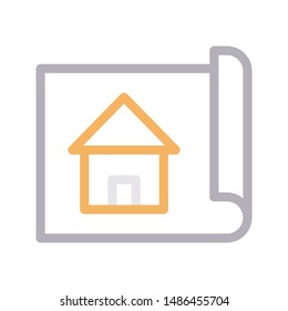 blueprint colour line vector icon