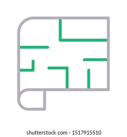 blueprint colour line vector icon