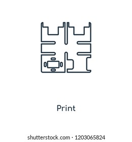 Blueprint concept line icon. Linear Blueprint concept outline symbol design. This simple element illustration can be used for web and mobile UI/UX.