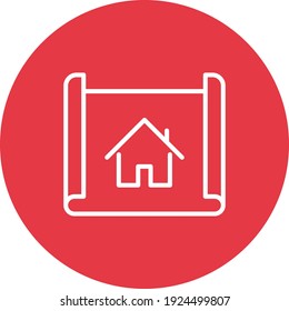 Blueprint, Bau, Zuhause, Kartensymbol, Vektorbild. Kann auch für die Navigation verwendet werden. Geeignet für den Einsatz in Web-Apps, mobilen Apps und Printmedien.