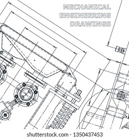 Blueprint. Corporate Identity. Vector engineering illustration. Computer aided design systems. Instrument-making drawings. Mechanical