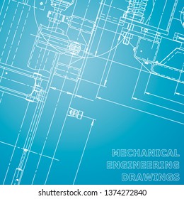 Blueprint. Corporate Identity. Vector engineering illustration. Blue and white