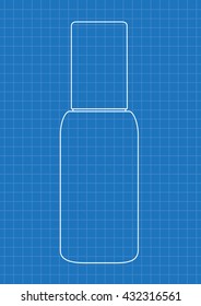 Blueprint of  Cosmetic Container / Package Mock up