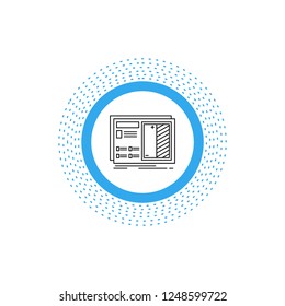 Blueprint, design, drawing, plan, prototype Line Icon. Vector isolated illustration