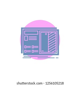 Blueprint, design, drawing, plan, prototype Glyph Icon.