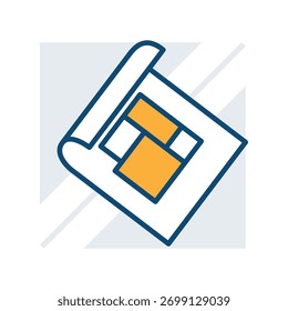 Ícone de Design Blueprint Ilustrando uma Variedade de Formas Geométricas de uma Maneira Criativa