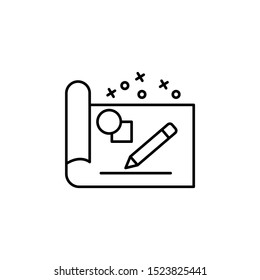 Blueprint document pen icon. Element of manufacturing