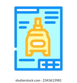 blueprint drafting mechanical engineer color icon vector. blueprint drafting mechanical engineer sign. isolated symbol illustration