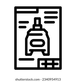 blueprint drafting mechanical engineer line icon vector. blueprint drafting mechanical engineer sign. isolated contour symbol black illustration