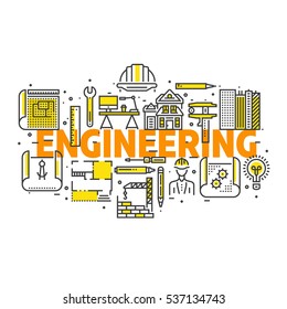 Conjunto De Diseño De Iconos De Línea De Diseño De Planos De Diseño E Ingenieros. Para Afiche, Encabezado, Web. Pictogramas de logotipo de línea
