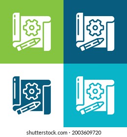 Blueprint Flat four color minimal icon set
