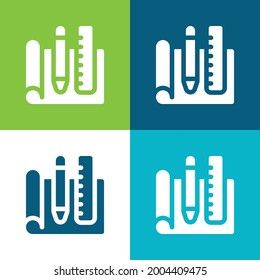 Blueprint Flat four color minimal icon set