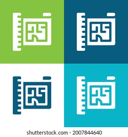 Blueprint Flat four color minimal icon set