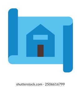 Blueprint Flat Icon Design For Personal nad Commercial Use