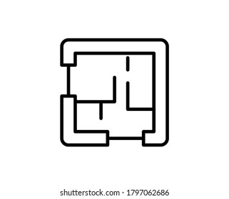 Blueprint flat icon. Single high quality outline symbol for web design or mobile app.  Blueprint thin line signs for design logo, visit card, etc. Outline pictogram EPS10