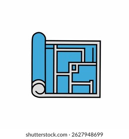Ícone de planta baixa do plano gráfico usado como logotipo