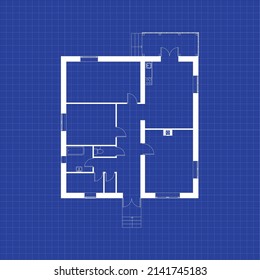 Blueprint Floor Plan Modern Apartment On Stock Vector (Royalty Free ...