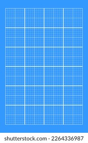 Blueprint grid background. Checkered blank template for cutting mat, office work, mechanics scheme, drawing, drafting, plotting, engineering or architecting measuring. Vector illustration