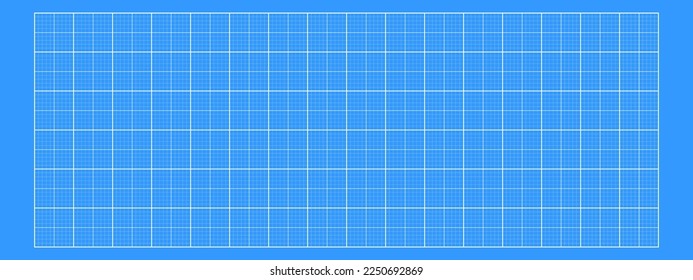 Blueprint grid texture. Blank worksheet template for cutting mat, office work, memos, mechanics schemes, drawing, drafting, plotting, engineering or architecting measuring. Vector illustration