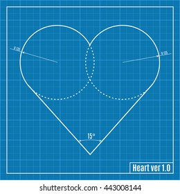 Blueprint of heart. Vector illustration