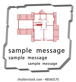 blueprint of house in 3d frame