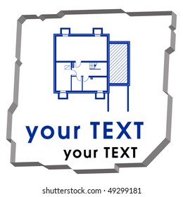 blueprint of house in 3d frame