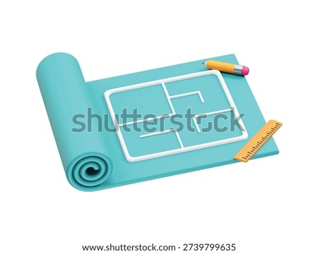  Blueprint icon 3d render illustration