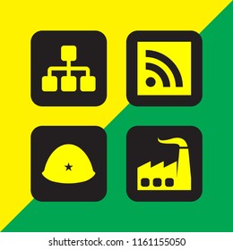 blueprint icon. 4 blueprint set with site, general helmet, sitemap and infrastructure vector icons for web and mobile app