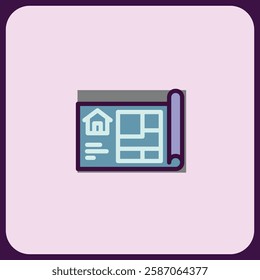Blueprint Icon: Architectural Design Visualization