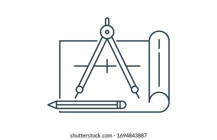 Icono de diseño de plano de diseño Esquema de imagen vectorial