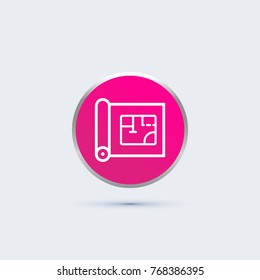 blueprint icon. architecture sign