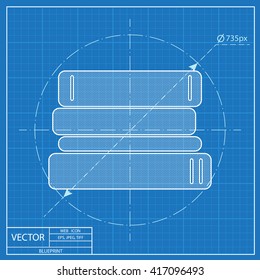 blueprint icon of books 