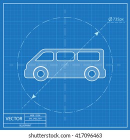 blueprint icon of car 