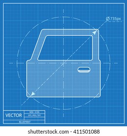 blueprint icon of car door 