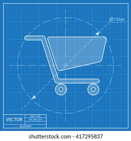blueprint icon of cart 