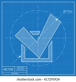 blueprint icon of check box 